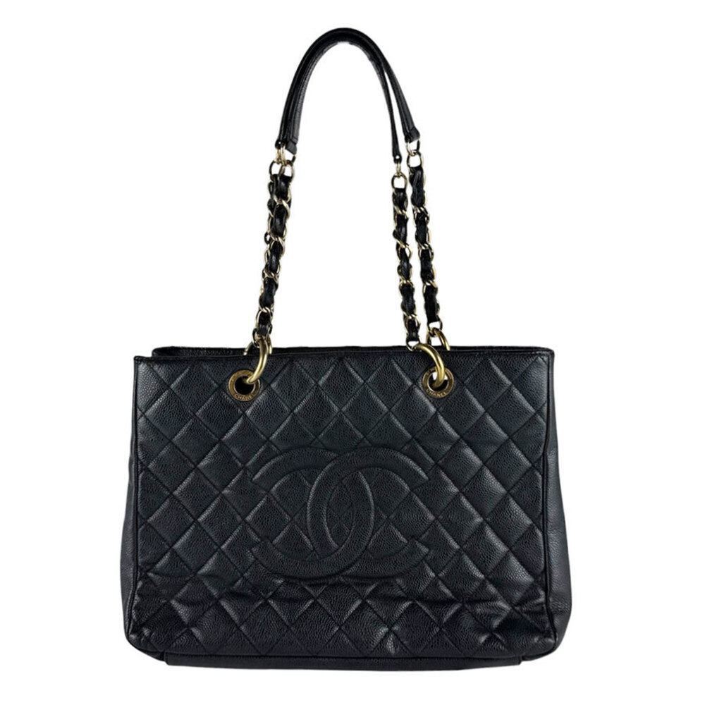 Chanel GST handbag, caviar leather, black, women's, z10551